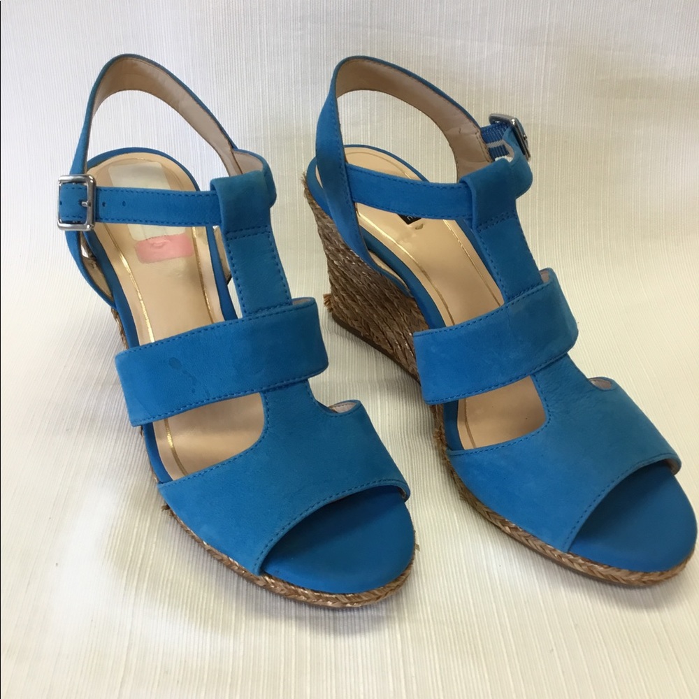 Alex Marie Blue Suede Wedges - Picture 2 of 8